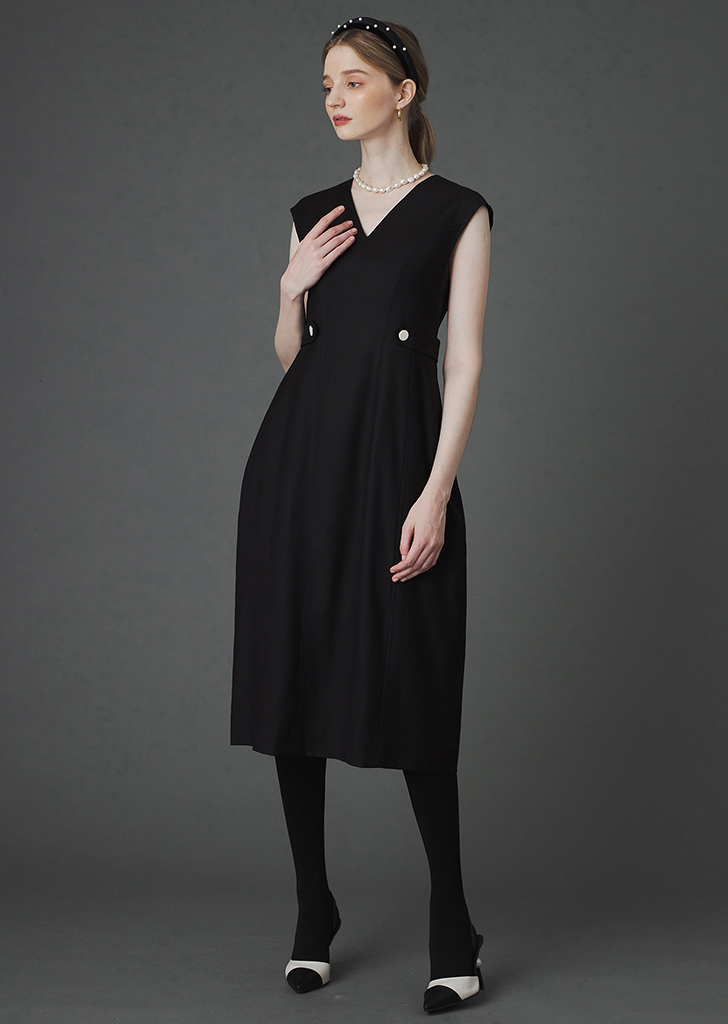 Viola wool dress [Black]