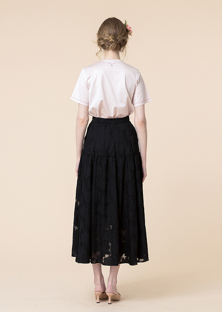 Cecelia flared long skirt [Black]
