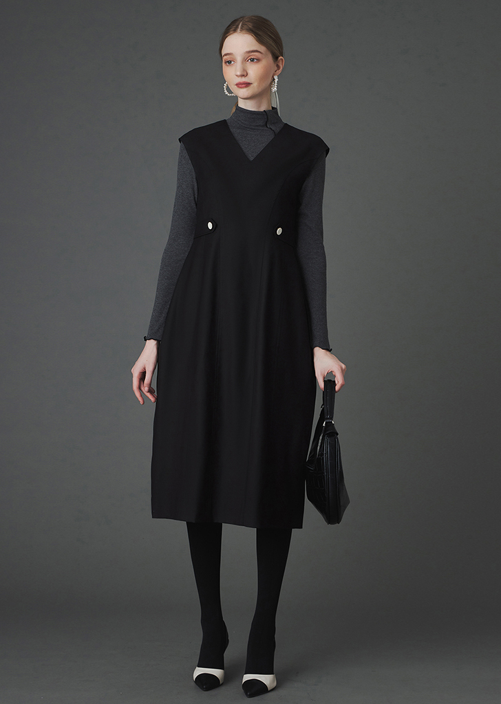 Viola wool dress [Black]